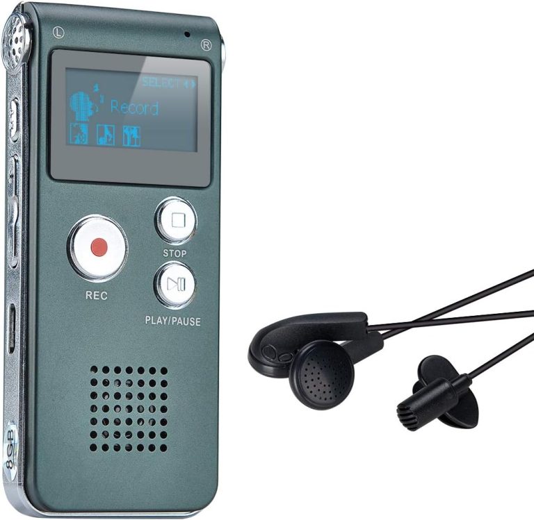 COVVY Dictaphone Enregistreur Numérique Portable Enregistreur Vocal 8GB Enregistreur Audio Lecteur MP3 Dictaphone LCD